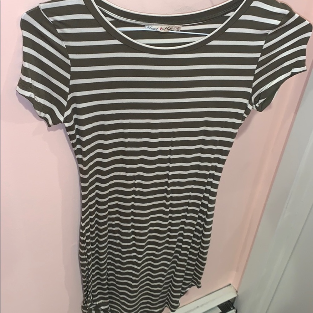 Green striped Dress